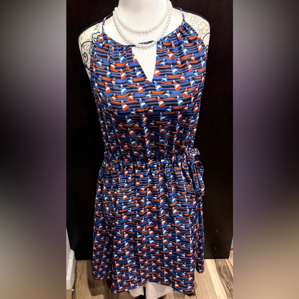 41 Hawthorn Vibrant Sailboat Print Dress